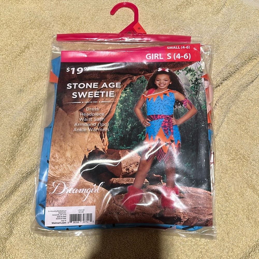 Stone age sweetie walmart costume girl small (4-6)